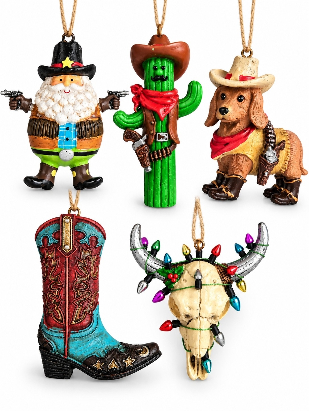 Robert Stanley Western Cowboy Christmas Ornaments Set of 5